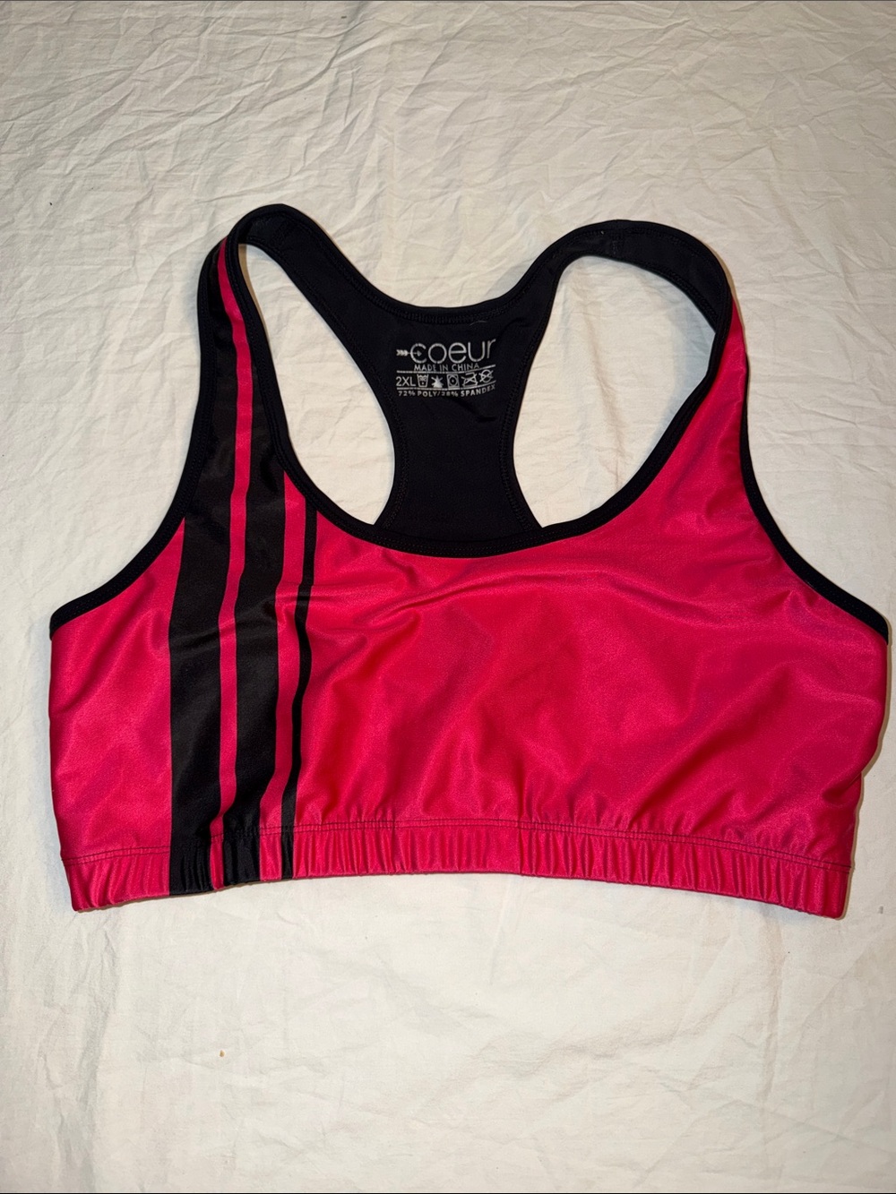 Coeur Hot Pink & Black Racerback Sports Bra
